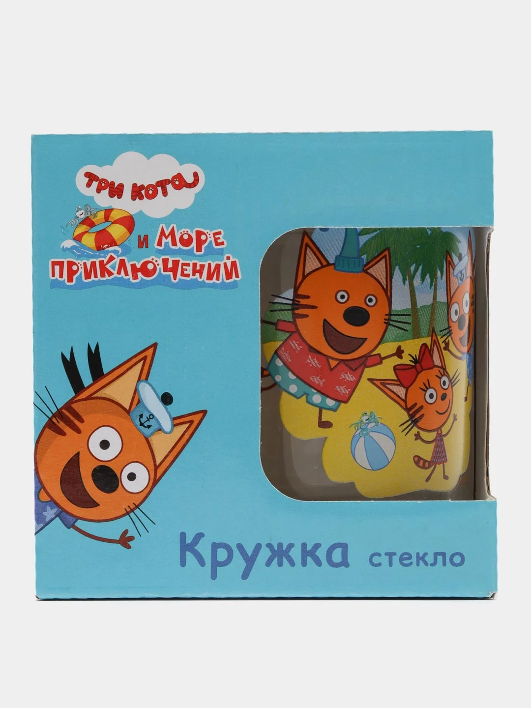 Кружка "Три кота", Море приключений (в подарочной упаковке), мал., 230 мл, стекло