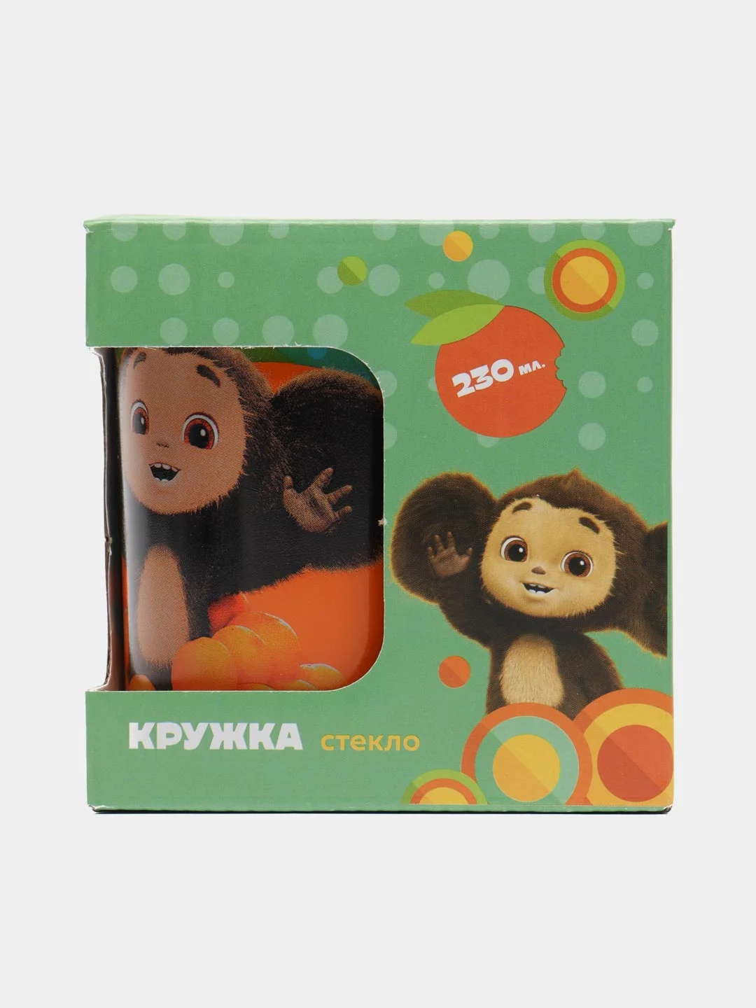Кружка "Чебурашка", в подарочной упаковке, 230 мл, стекло