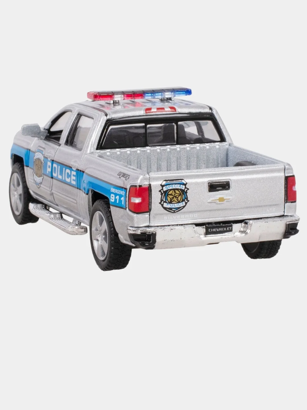 Серебряный машинка металлическая инерционная/2014 Chevrolet Silverado KT5381DPR /Kinsmart/
