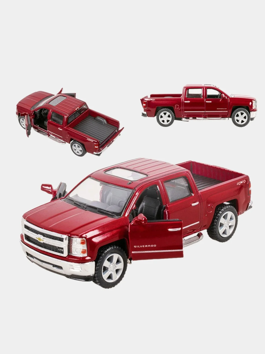 Бордовый машинка металлическая инерционная/2014 Chevrolet Silverado KT5381D 1:46 /Kinsmart/
