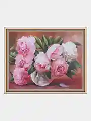 Алмазная мозаика "Цветы" на подрамнике, 40*50 см