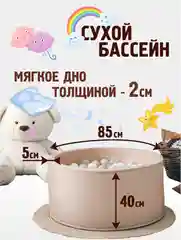 Мятный сухой бассейн 85*40 см с мягким основанием, 150 шариков в комплекте