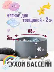 Мятный сухой бассейн 85*40 см с мягким основанием, 150 шариков в комплекте