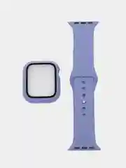 Синий меланж бампер с защитным стеклом и ремешком для Apple Watch