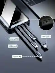 Внешний аккумолятор Power bank (повербанк)  4 в 1, lightning, Type-C, 10000 mAh