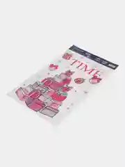 Розовый наклейка новогодняя на окно, стекло, зеркало многоразовая (20 х 34 см)