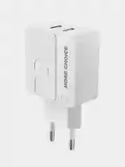 Белый сетевое зарядное устройство More Choice NC46, 2 USB 2.4A