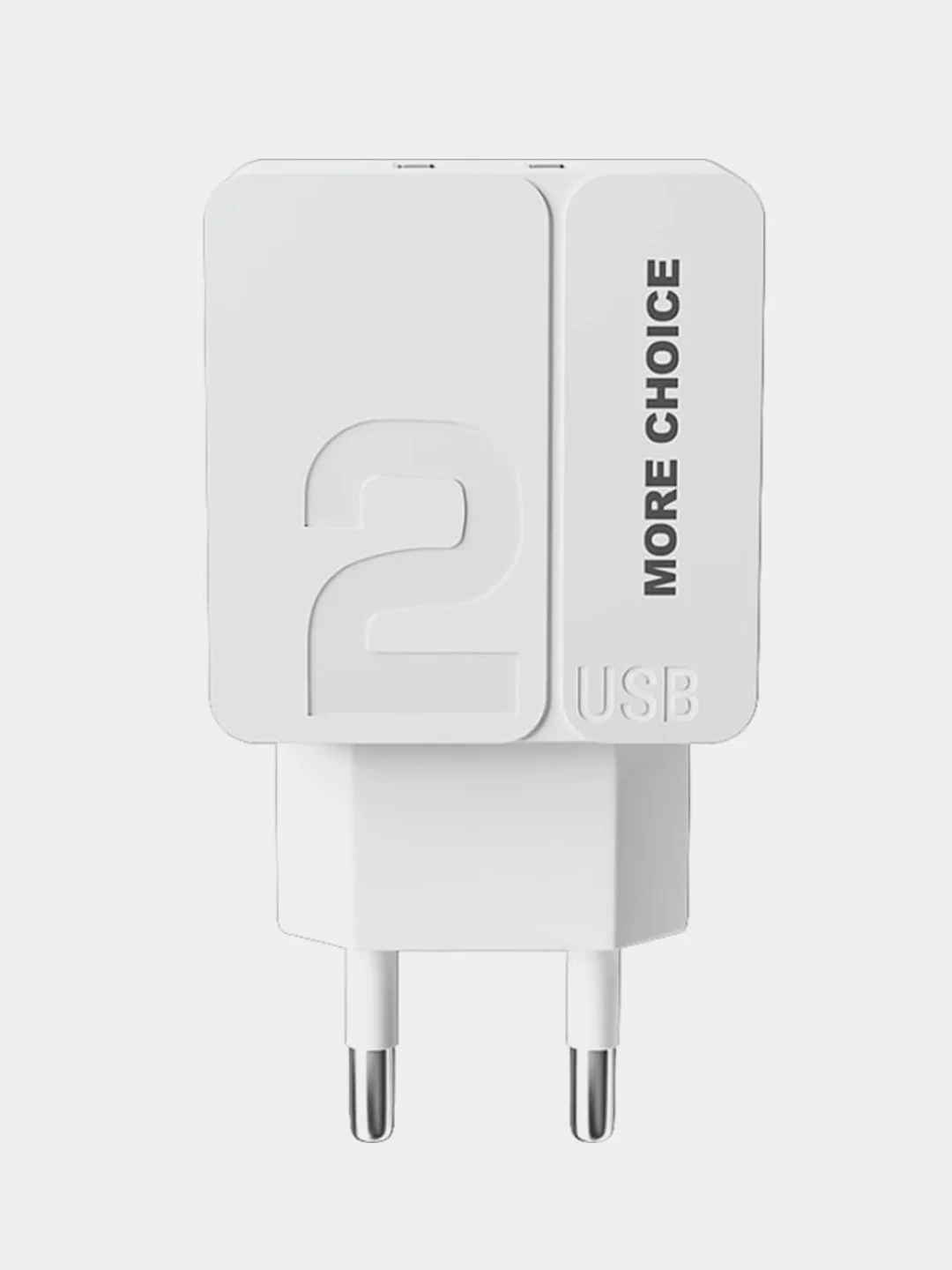 Белый сетевое зарядное устройство More Choice NC46, 2 USB 2.4A