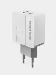 Серый сетевое зарядное устройство More Choice NC46, 2 USB 2.4A