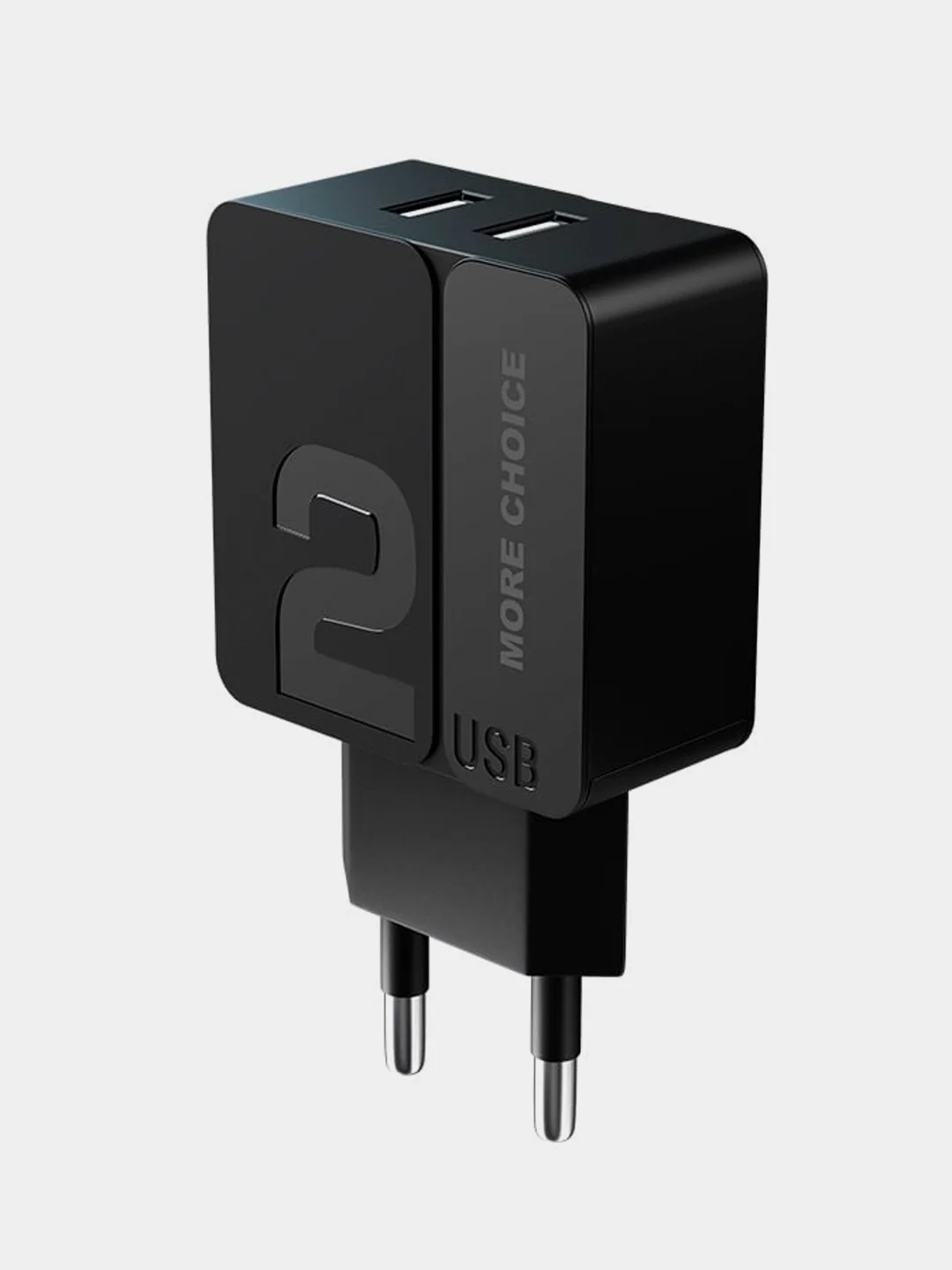 Серый сетевое зарядное устройство More Choice NC46, 2 USB 2.4A
