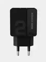 Черный сетевое зарядное устройство More Choice NC46, 2 USB 2.4A