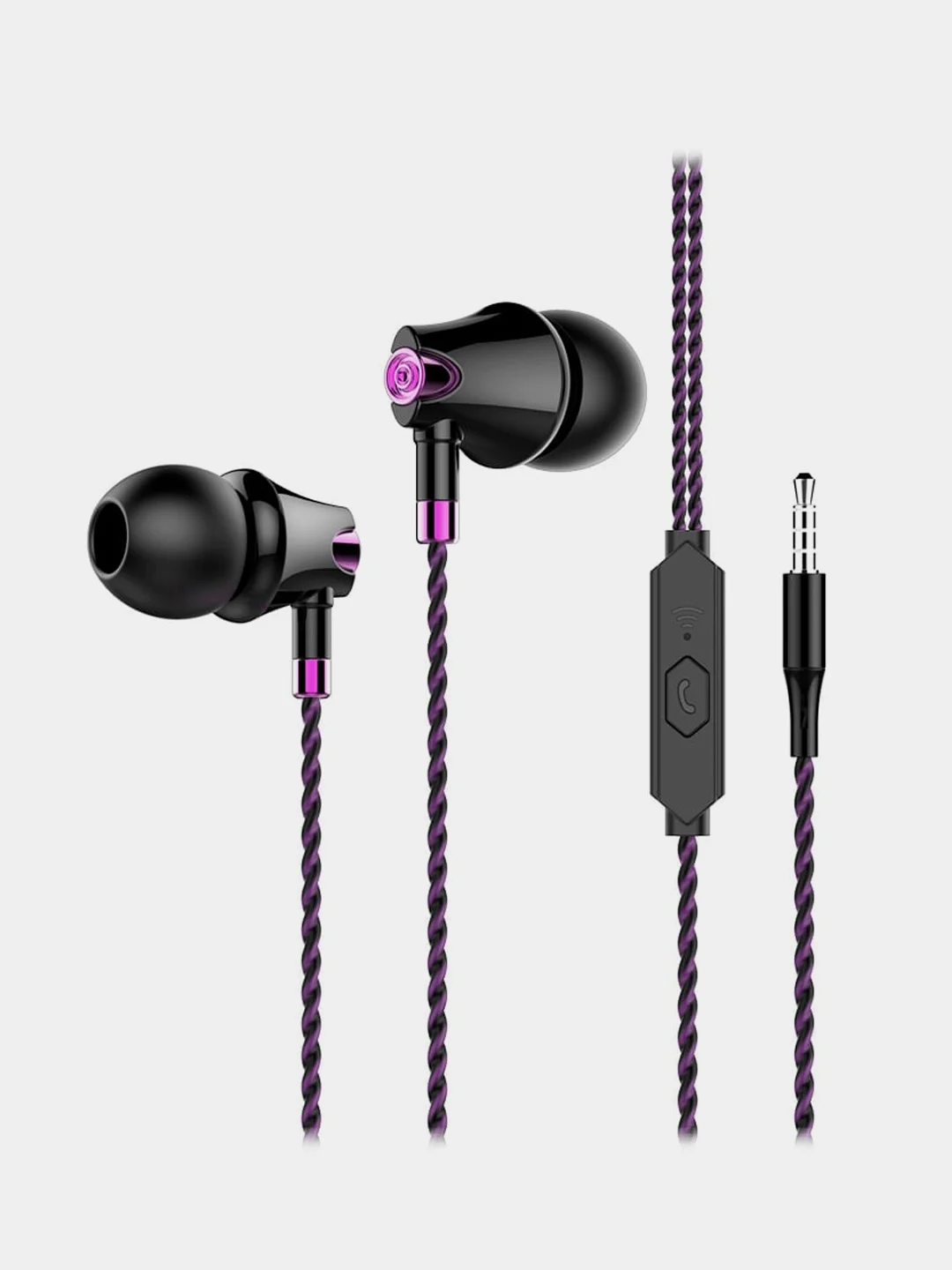 Фиолетовый наушники проводные с микрофоном More choice G26 AUX