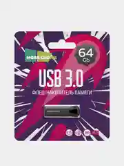 Черный usb флеш-накопитель More Choice 64GB, USB 3.0, металл (MF64m)