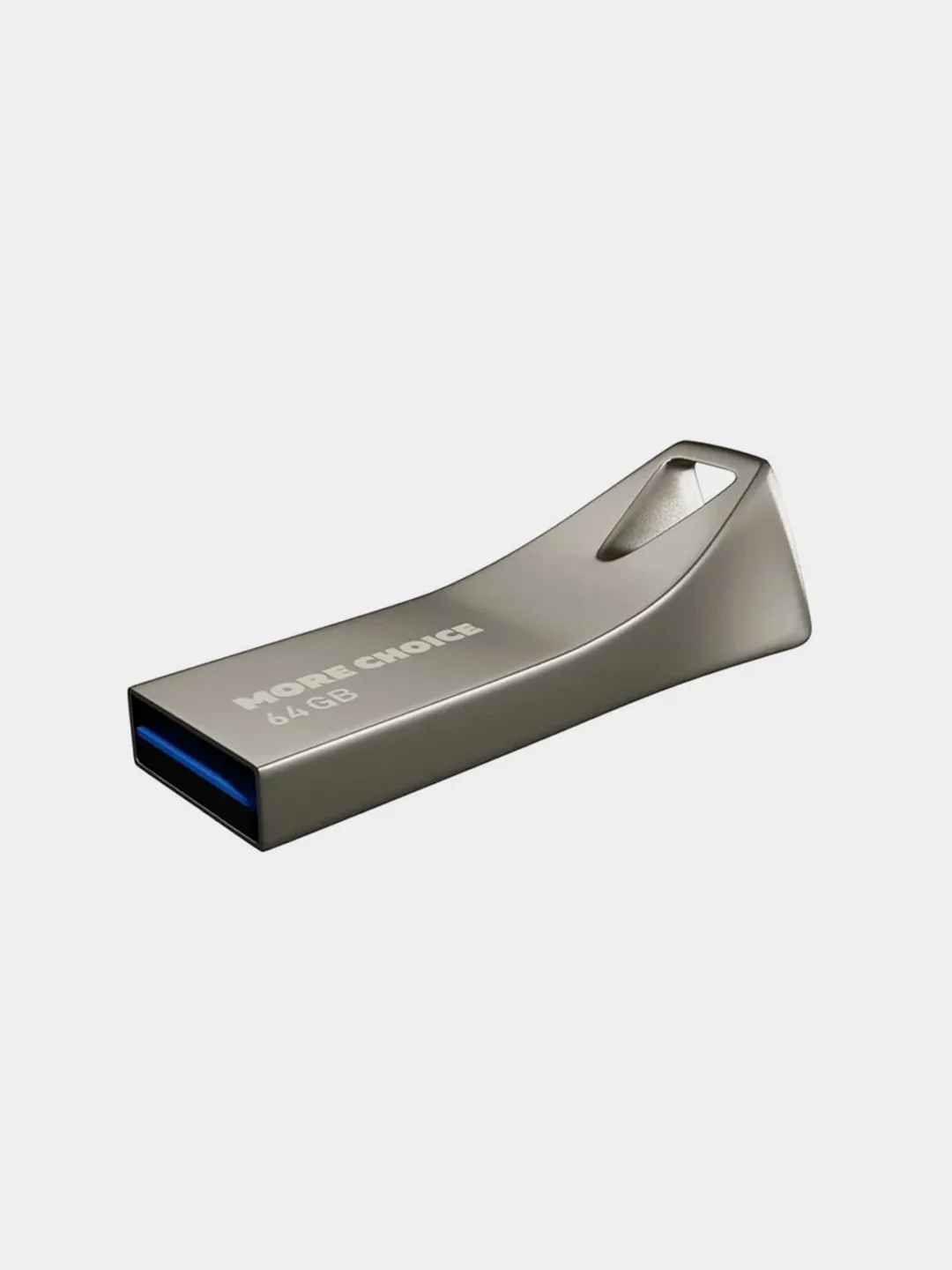 Серебряный usb флеш-накопитель More Choice 64GB, USB 3.0, металл (MF64m)