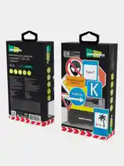 Белый автомобильное зарядное устройство More choice AC23a, 2 USB 2.4A, с кабелем Type-C