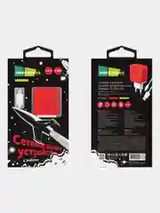 Красный сетевое зарядное устройство More Choice NC46a, 2 USB 2.4A, с кабелем Type-C
