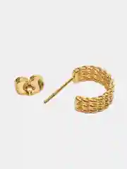Серьги кольца рифленые с позолотой