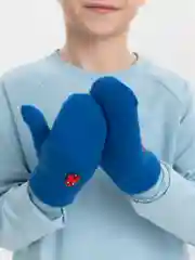 Синий варежки детские, зимние, шерстяные, двойные с подкладом, для мальчиков девочек 3-7 лет