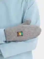 Серый варежки детские, зимние, шерстяные, двойные с подкладом, для мальчиков девочек 3-7 лет