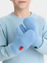 Голубой варежки детские, зимние, шерстяные, двойные с подкладом, для мальчиков девочек 3-7 лет