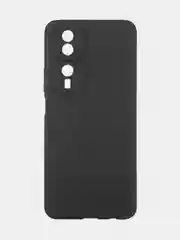 Черный чехол BROSCORP для Honor Play 8T, матовый, прозрачный, силиконовый, с защитой камер