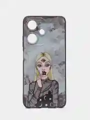 Пудровый силиконовый чехол для Infinix SMART 7 HD, с принтом, с рисунком (Инфиникс Смарт 7 ХД)