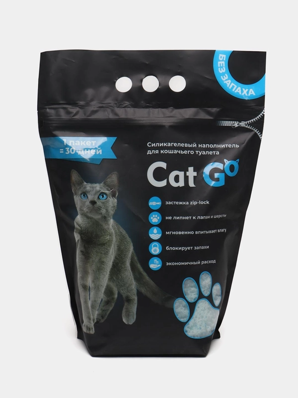 Наполнитель силикагелевый Cat Go! 1.9 кг, 4.4 литра