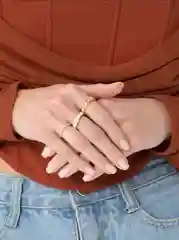 Золотой кольца бижутерные, 5 штук