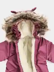 Бордовый комбинезон для новорождённых, зимний, с капюшоном