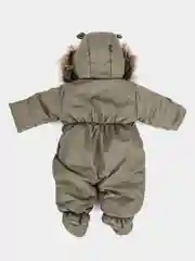 Зелёный хаки комбинезон для новорождённых, зимний, с капюшоном