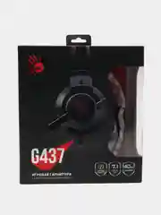 Игровые наушники с микрофоном A4Tech Bloody G437, черные, 1.8 м, мониторные, G437