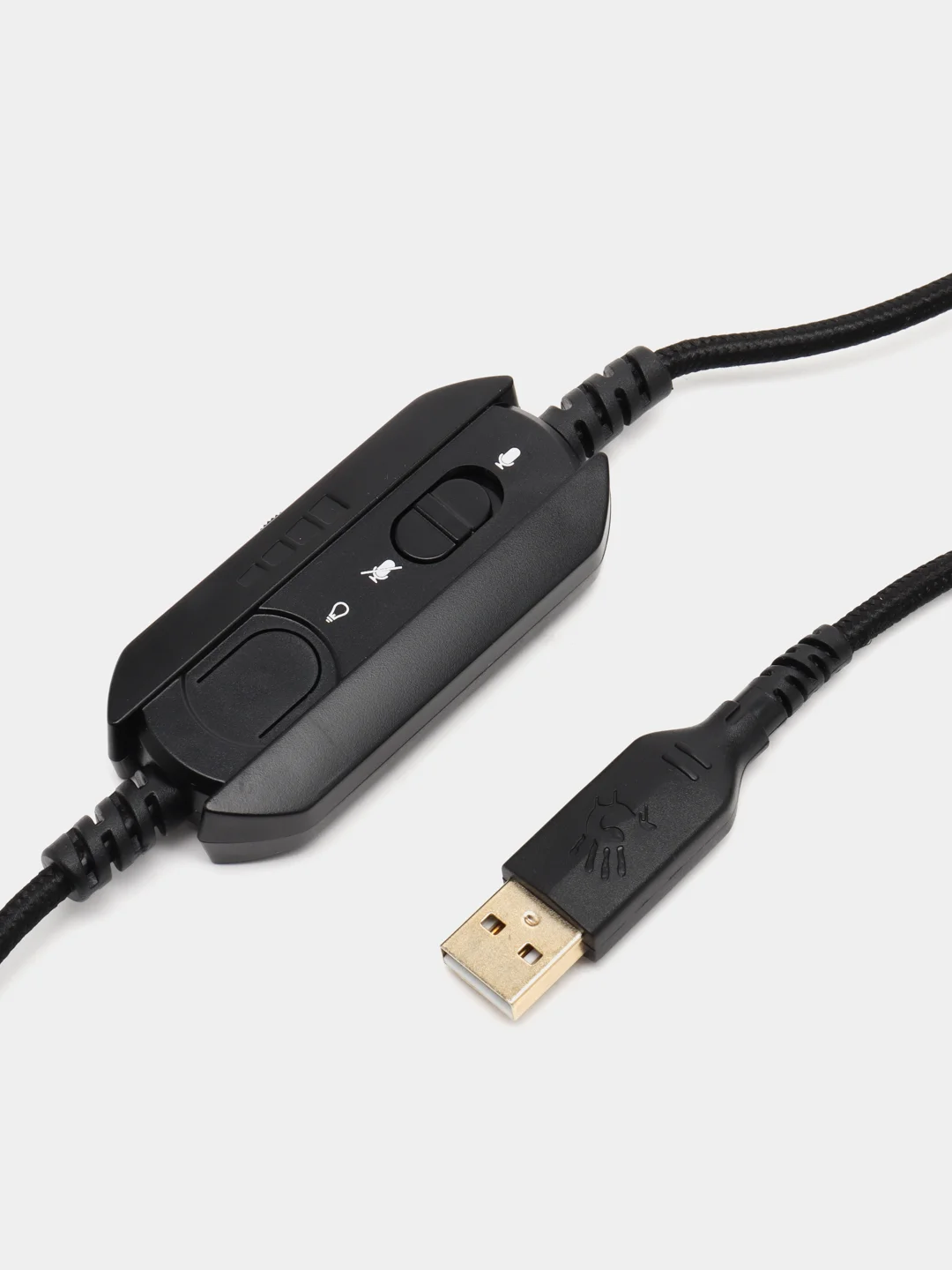 Игровые наушники с микрофоном A4Tech Bloody G570 черный, серый, 2 м, мониторные, USB