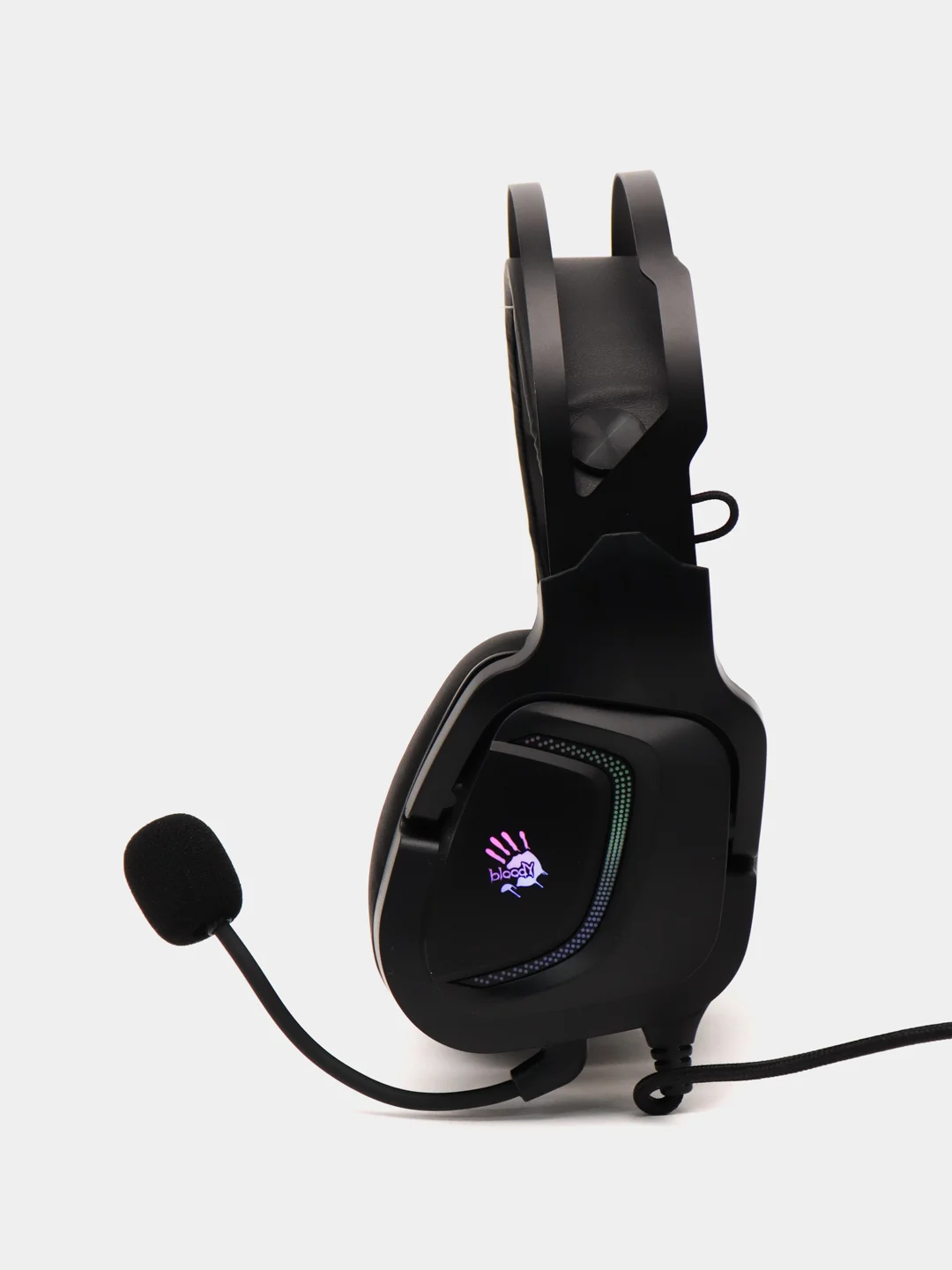 Игровые наушники с микрофоном A4Tech Bloody G570 черный, серый, 2 м, мониторные, USB