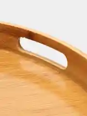 Поднос с ручками Доляна Striata, d=40 см, бамбук