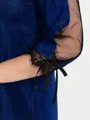 Синий платье новогоднее с люрексом