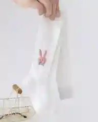 Детские колготки, с декором зайца, морковки
