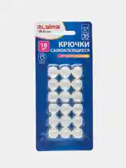 Крючки для гирлянд и проводов самоклеящиеся 1,5х1,5см, 90 штук, Laima Home, 608797