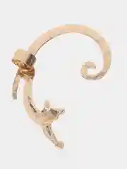 Золотой серьги каффы "Кошка", на всё ухо