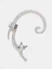 Серебряный серьги каффы "Кошка", на всё ухо