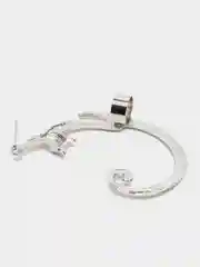 Серебряный серьги каффы "Кошка", на всё ухо