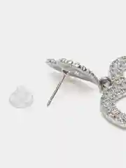 Серебряный серьги со стразами, вечерние, длинные, новогодние