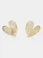 Белый серьги "Сердечки", перламутровые
