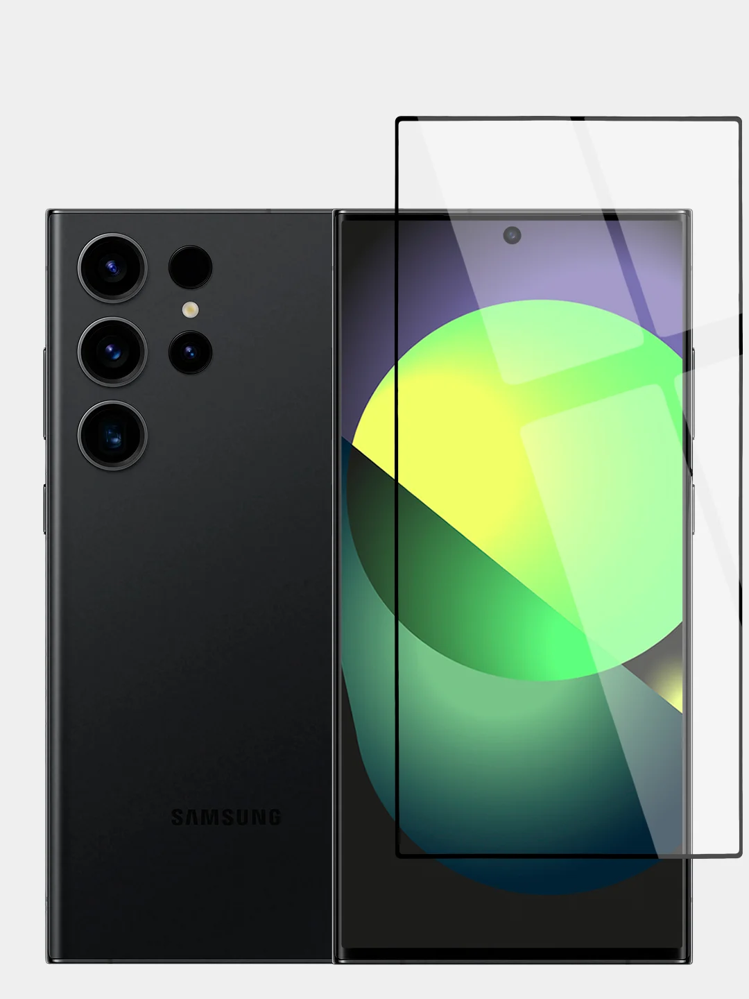 Белый стекло для Samsung Galaxy S24, Ultra, Plus защитное BROSCORP олеофобное матовое антишпион