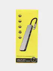 Мульпорт хаб - картридер USB Type C 7 в 1, HDMI, USB*2, Type C*2, SD, TF