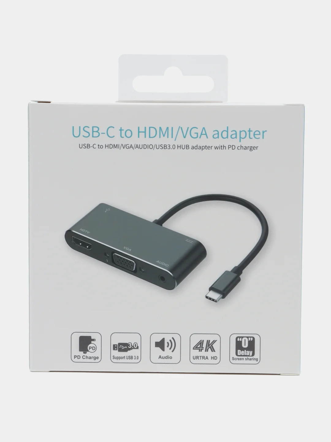 Многофункциональный универсальный адаптер USB Type C 3.1 на hdmi/vga/earphone/audio/usb3.0