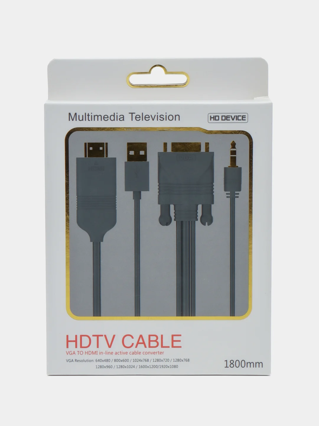 Кабель конвертер VGA на HDMI c audio