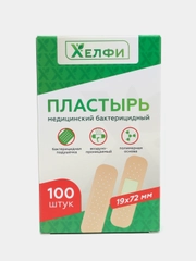 Пластырь медицинский, по 5, 10, 15 и 100 шт, бактер на полимерной основе, 72 х 19 мм