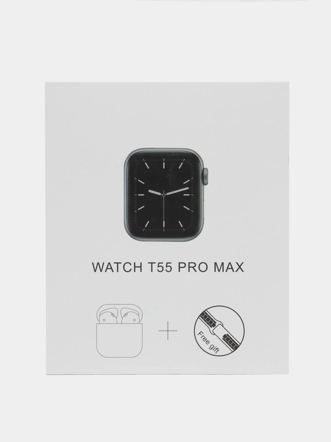 Черный набор: смарт-часы Watch T55 Pro Max, сменные ремешки и беспроводные TWS наушники