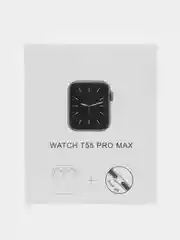 Черный набор: смарт-часы Watch T55 Pro Max, сменные ремешки и беспроводные TWS наушники