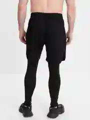 Шорты мужские, спортивные, с компрессионными тайтсами, черные